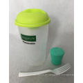 BPA Free Vegetable and Fruit Use Ensalada Shaker Cup con tenedor